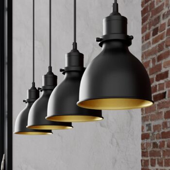 Závesná lampa Jasminka čierno–zlatá 4-plameňová - Image 4