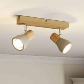 LED svetlo Filiz z dreva a betónu 2-plameňové - Image 2