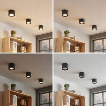 Stropné LED svietidlo Mabel okrúhle tmavosivé - Image 4