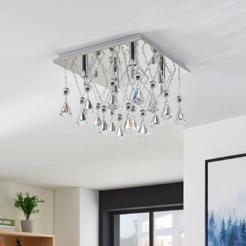 Krištáľové stropné LED svietidlo Saori chrómované - Image 4