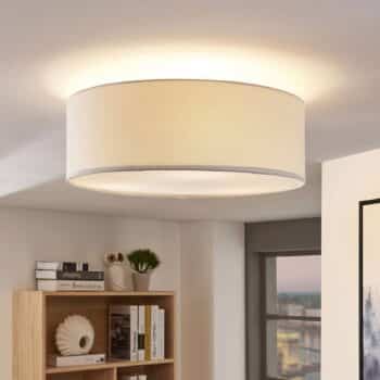 Látková stropná lampa Mariat, okrúhle tienidlo ľan - Image 4