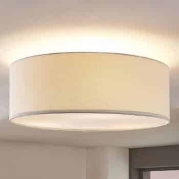Látková stropná lampa Mariat, okrúhle tienidlo ľan - Image 3