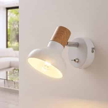 Biela kovová lampa Fridolin s vypínačom - Image 3