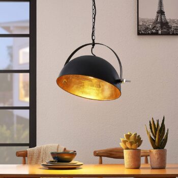 Závesná lampa Muriel čierna/zlato - Image 4