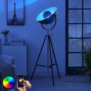 Lindby Smart LED trojnohá lampa Muriel, striebro - Image 3