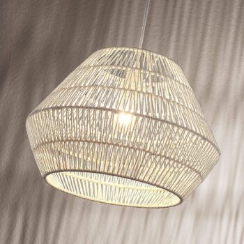 Závesná lampa Ottavio z pleteného papiera, biela - Image 3