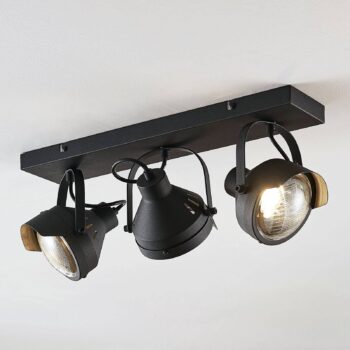 Reflektorová stropná lampa Henega čierna, 3 svetlá - Image 3