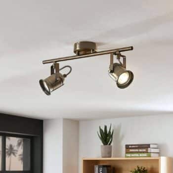 Stropná lampa Anze v mosadzi, antická - Image 4