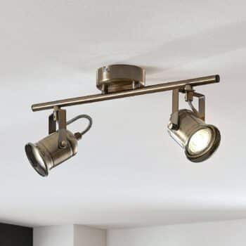 Stropná lampa Anze v mosadzi, antická - Image 3