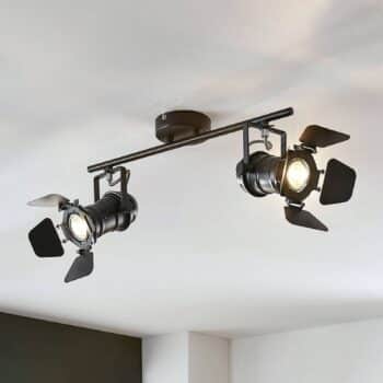 Stropná lampa Tilen, 2 svetlá, vzhľad reflektora - Image 3