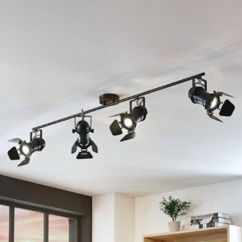 Stropná lampa Tilen, 4 svetlá, vzhľad reflektora - Image 3