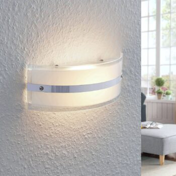 Sklená nástenná lampa Zinka s LED, 25 cm - Image 4