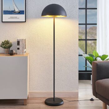Stojaca lampa Idalene z kovu, čierno-zlatá - Image 3
