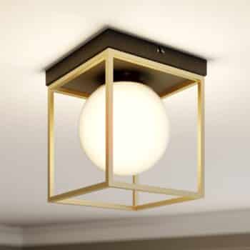 Stropná lampa Aloam s bielou sklenou guľou, 1 sv. - Image 3