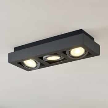 Stropné LED svietidlo Ronka GU10 3-pl. tmavosivé
