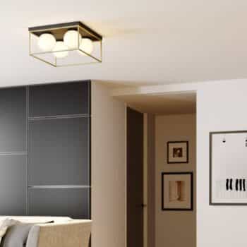 Stropná lampa Aloam so 4 sklenenými guľami - Image 4