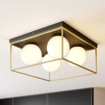 Stropná lampa Aloam so 4 sklenenými guľami - Image 3
