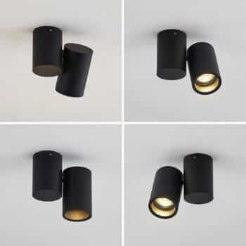 Stropná lampa Gesina, jedno svetlo, čierna - Image 4