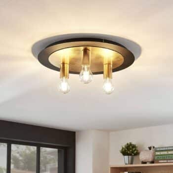 Kovová stropná lampa Justik, 3 svetlo, čierna - Image 4