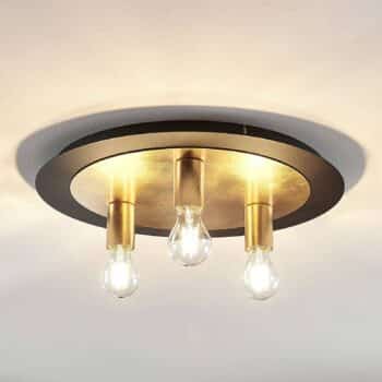 Kovová stropná lampa Justik, 3 svetlo, čierna - Image 3