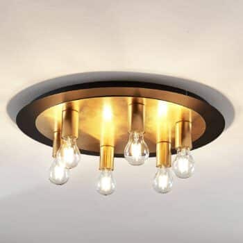 Kovová stropná lampa Justik, 6 svetlo, čierna - Image 3