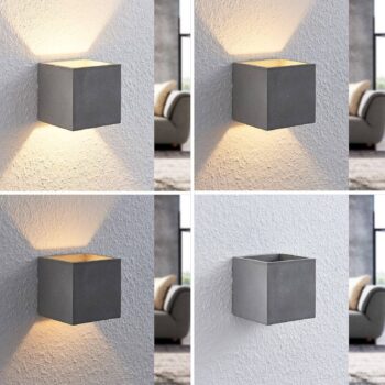 Lindby Nellie betónové nástenné LED svetlo 11,5 cm - Image 4