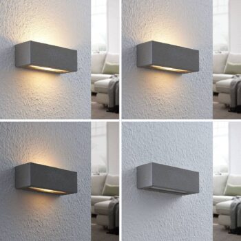 Lindby Nellie betónové nástenné LED svetlo 21,8 cm - Image 4