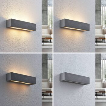Lindby Nellie betónové nástenné LED svetlo 35,3 cm - Image 4