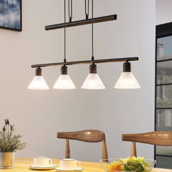 Nastaviteľná závesná lampa Delira 4 svetlá, čierna - Image 3