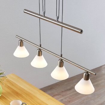 Nastaviteľná závesná lampa Delira 4 svetlá, nikel - Image 3