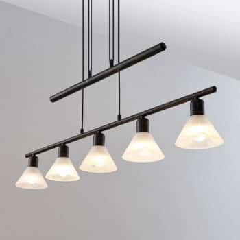 Nastaviteľná závesná lampa Delira 5 svetlá, čierna - Image 4