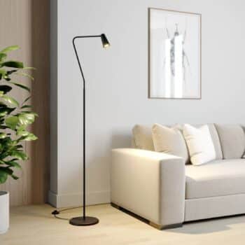 Lucande Angelina stojaca lampa, čierno-zlatá - Image 4