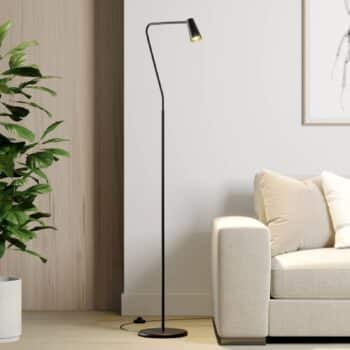 Lucande Angelina stojaca lampa, čierno-zlatá - Image 3