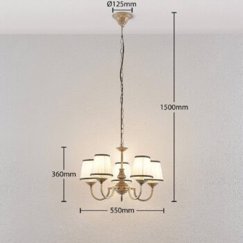 Lindby Lumiel visiaci luster päť-plameňový - Image 4