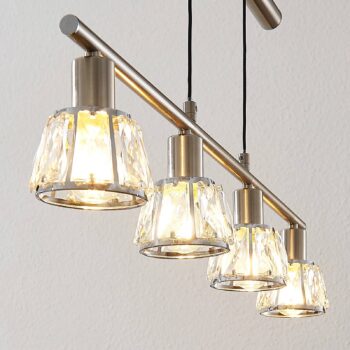 Lindby Kosta závesná lampa, nastavenie výšky nikel