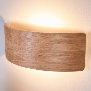 Nástenné LED svietidlo Rafailia 33 cm drevo - Image 3