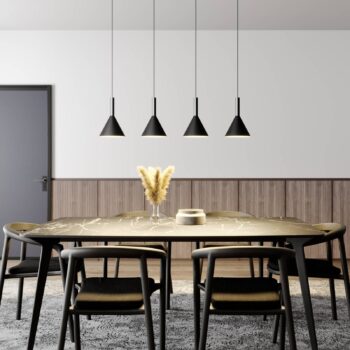 Arcchio Tadej závesná lampa, 4-pl., čierno-biela - Image 2