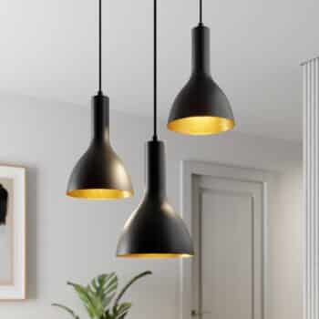 Arcchio Cosmina závesná lampa 3-pl. okrúhla čierna