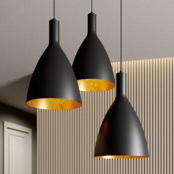 Arcchio Arthuria závesná lampa 3-pl okrúhla čierna