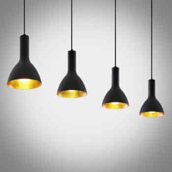 Arcchio Cosmina závesná lampa 4-pl., dlhá čierna