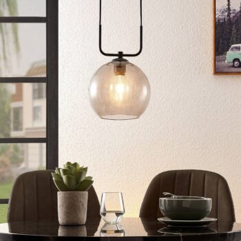 Lindby Dasita závesná lampa, dymové sklo, 1 svetlo