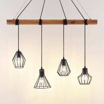 Lindby Samino závesná lampa, 4 tienidlá klietka - Image 2
