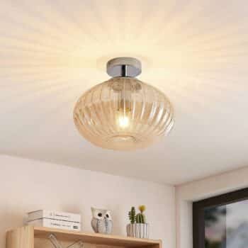 Lindby Defne stropná lampa, jantárová