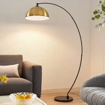 Lindby Beatris oblúkové stojanová lampa, mosadz