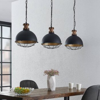 Lindby Swantja závesná lampa, klietka, 3-pl.