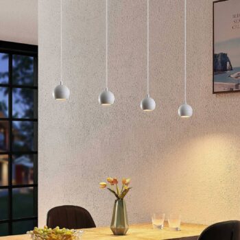 Arcchio Renko závesná lampa, 4-plameňová, biela