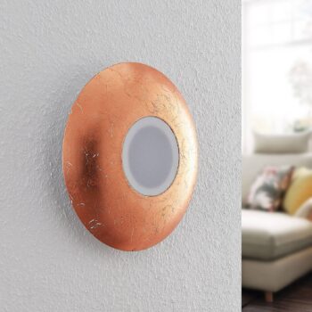 Lindby Ilma LED nástenná lampa, mliečne sklo, meď - Image 2