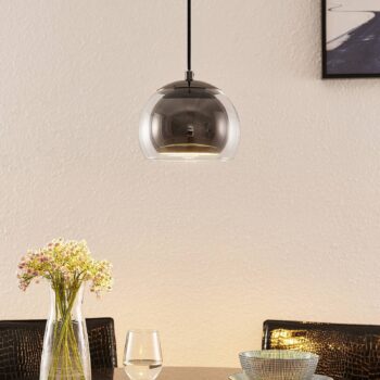 Lindby Daymien závesná lampa, 1-plameňová, čierna - Image 2