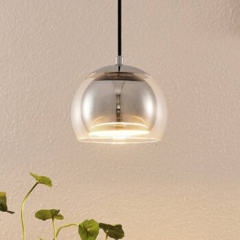 Lindby Daymien závesná lampa, 1-plameňová, chróm