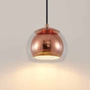 Lindby Daymien závesná lampa, 1-plameňová, meď